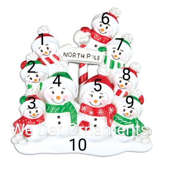 or967-9 North Pole Family-9 | We Dat Ornaments, etc